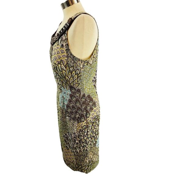 Size 10 Connected Apparel Women's Scoop Embellished Neckline Sheath Dress - Picture 5 of 16